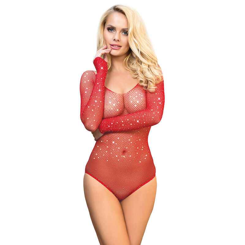 SUBBLIME - 952303 BODY GRILL BRILHANTE COM OMBROS ABERTOS MANGA LONGA VERMELHO TAMANHO ÚNICO