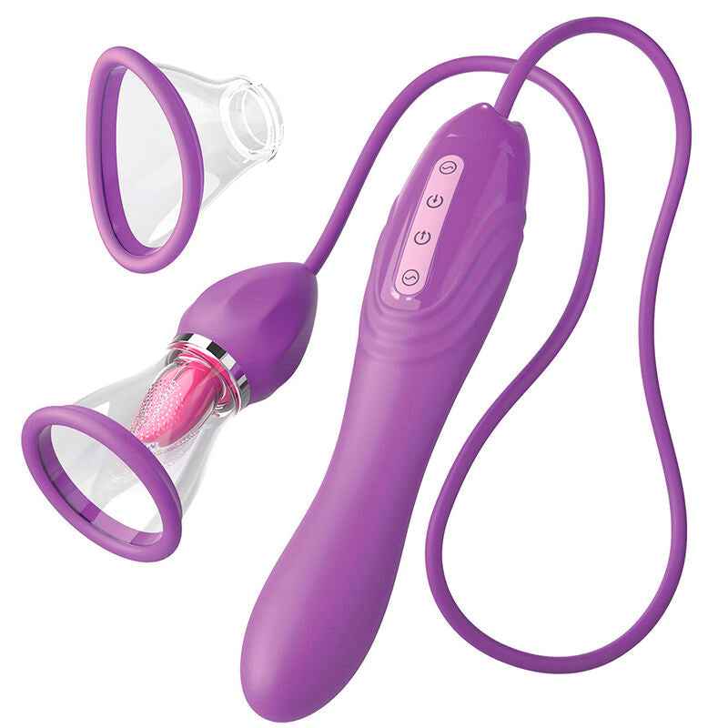 FANTASY FOR HER - MANGUEIRA DE SUCÇÃO MAX PLEASURE COM LÍNGUA ESTIMULANTE ROXA - VIBRA24 SEXSHOP