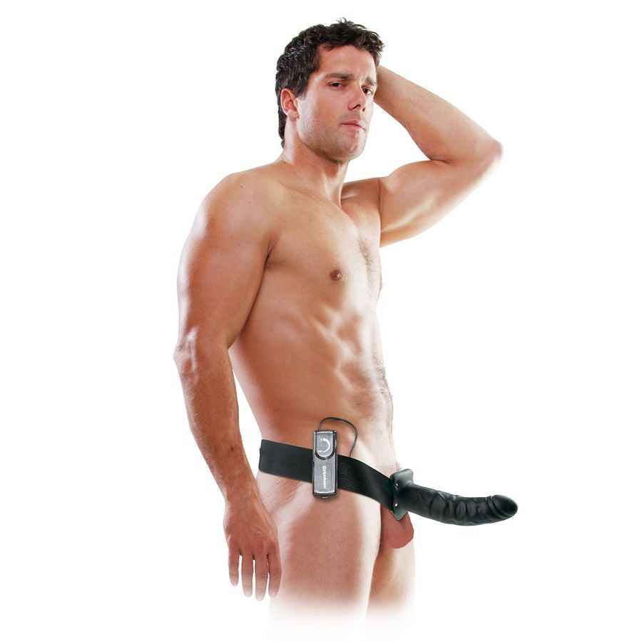 FETISH FANTASY SERIES - 19 CM VIBRATÓRIO OCO STRAP-ON PRETO - VIBRA24 SEXSHOP