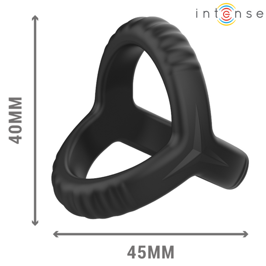 INTENSE - CARSON ANEL DE PÊNIS DUPLO DE SILICONE PRETO MODELO 4 - VIBRA24 SEXSHOP