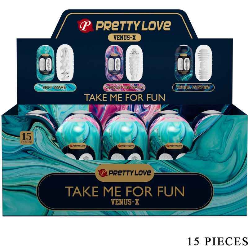 PRETTY LOVE - VENUS X 15 MASTURBADORES MASCULINOS DE SILICONE BRANCO - VIBRA24 SEXSHOP