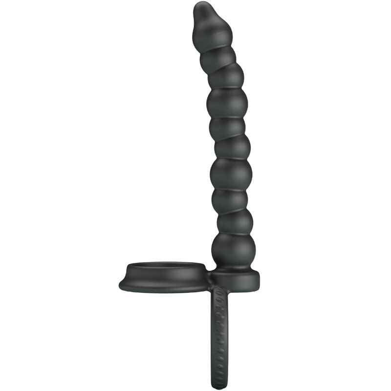 PRETTY LOVE - ANEL DE PÉNIS DILLION DUPLA PENETRAÇÃO PRETO - VIBRA24 SEXSHOP