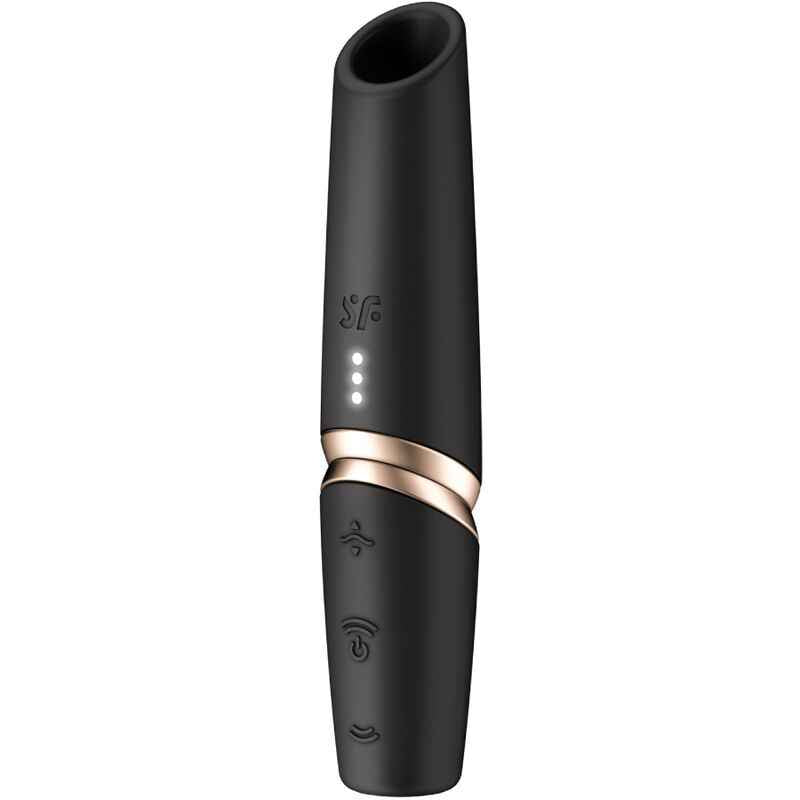 SATISFYER - ESTIMULADOR DE CLITÓRIS PERFECT KISS WAVE PRETO / DOURADO - VIBRA24 SEXSHOP