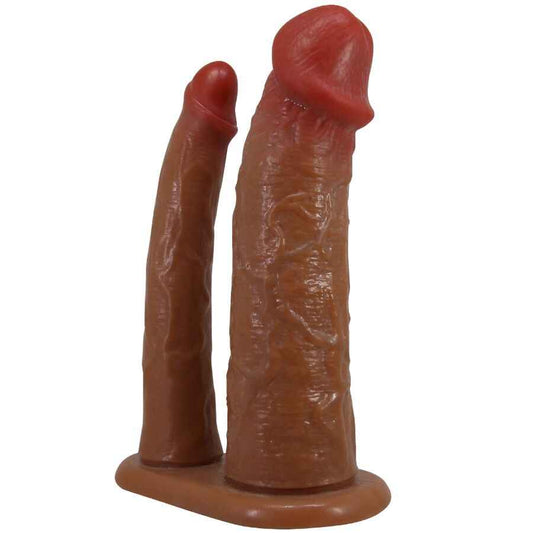 PRETTY LOVE - YAIRON MANGA DUPLA PARA PÊNIS COM EXTENSÃO DE 4 CM MULATO - VIBRA24 SEXSHOP