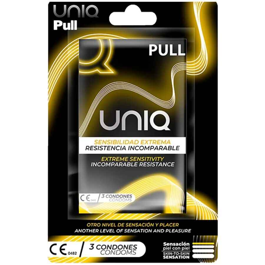 UNIQ - PRESERVATIVOS SEM LÁTEX COM TIRAS 3 UNIDADES