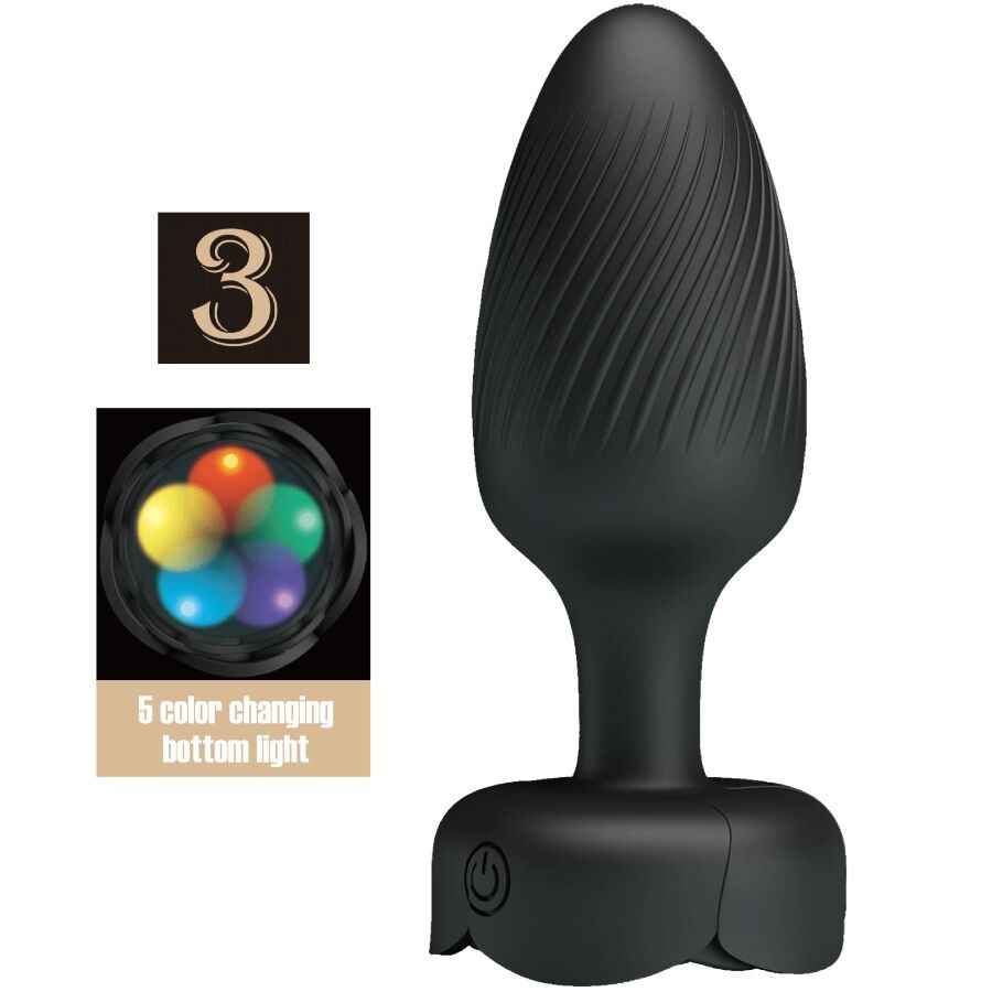 PRETTY LOVE - OSBORN PLUG ANAL COM LUZ LED PRETO 9,8 CM