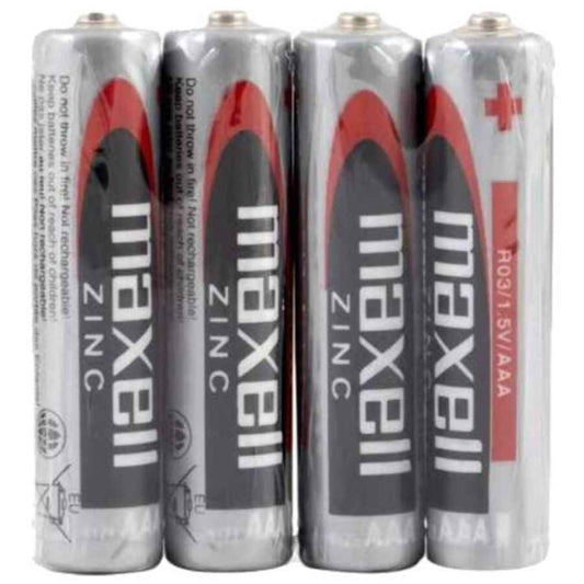 MAXELL - PILHA SALINA MANGANESO AAA R03 RETRÁTIL*4