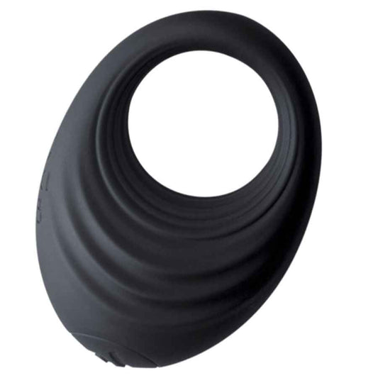 ROCKS-OFF - ANEL VIBRATÓRIO PARA PÊNIS PRETO SPIRE - VIBRA24 SEXSHOP
