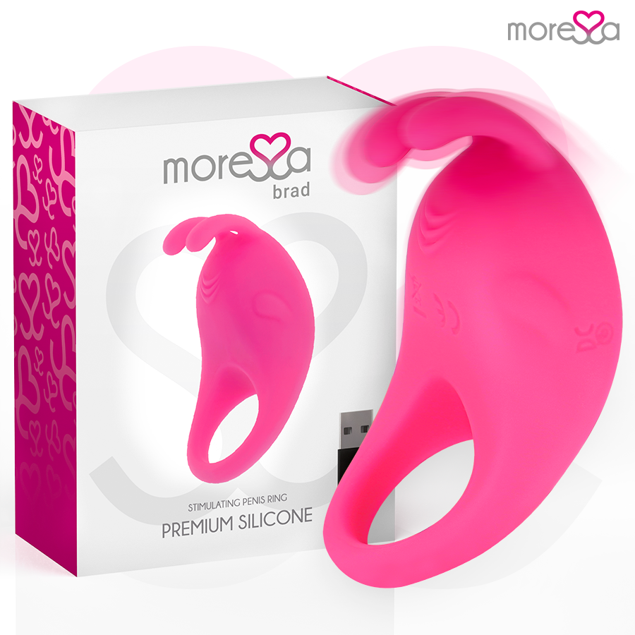 MORESSA - BRAD PREMIUM SILICONE RECARREGVEL ROSA - VIBRA24 SEXSHOP