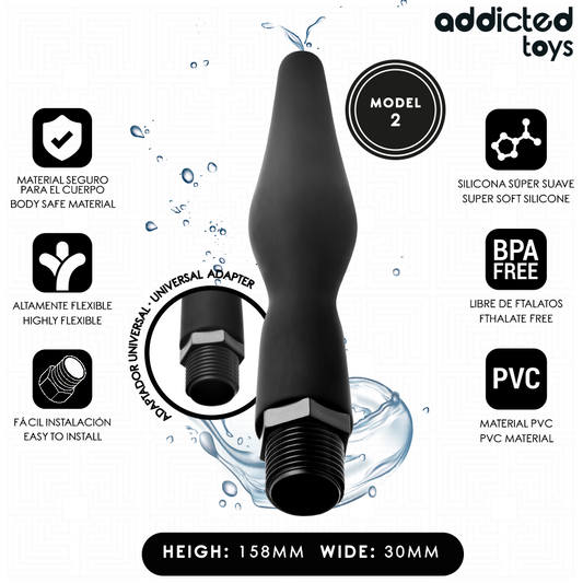 ADDICTED TOYS - LIMPADOR ANAL COM ADAPTADOR UNIVERSAL MODELO 2 - VIBRA24 SEXSHOP