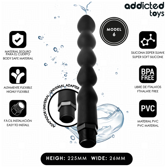 ADDICTED TOYS - LIMPADOR ANAL COM ADAPTADOR UNIVERSAL MODELO 6 - VIBRA24 SEXSHOP