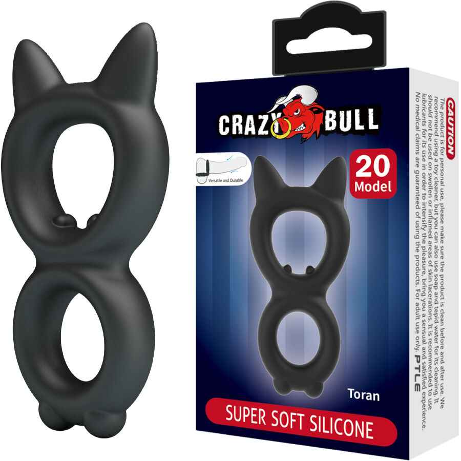 CRAZY BULL - ANEL DUPLO DE SILICONE TORAN MODELO 20 - VIBRA24 SEXSHOP