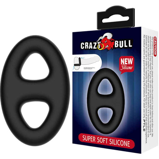 CRAZY BULL - ANEL DE SILICONE OVAL DUPLO - VIBRA24 SEXSHOP