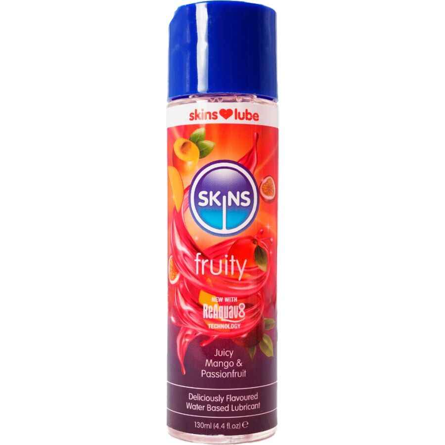 SKINS - LUBRIFICANTE À BASE DE ÁGUA COM SABOR FRUTADO DE MANGA E MARACUJÁ 130 ML