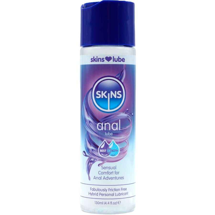 SKINS - LUBRIFICANTE ANAL HÍBRIDO À BASE DE ÁGUA E SILICONE 130 ML