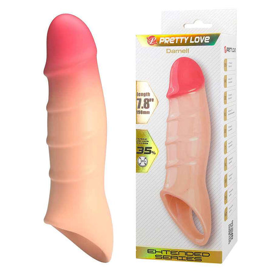 PRETTY LOVE - DARNELL CAPA DE PÊNIS COM EFEITO REALISTA - VIBRA24 SEXSHOP