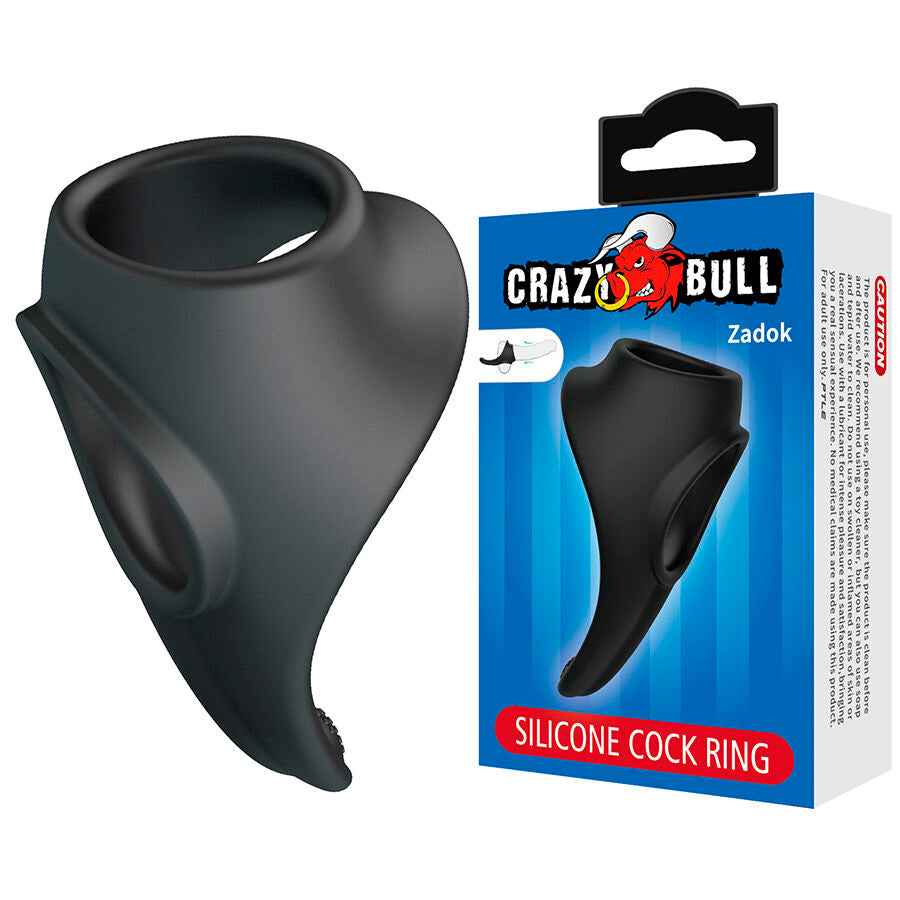 CRAZY BULL - ZADOK ANEL ERGONÔMICO COM ESTIMULADOR PERINEAL - VIBRA24 SEXSHOP