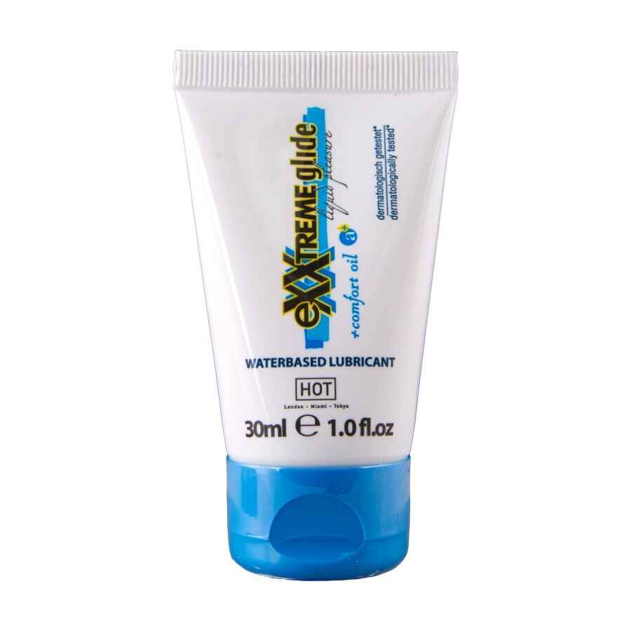 HOT - EXXTREME GLIDE LUBRIFICANTE À BASE DE ÁGUA + ÓLEO CONFORTANTE A+ 30 ML