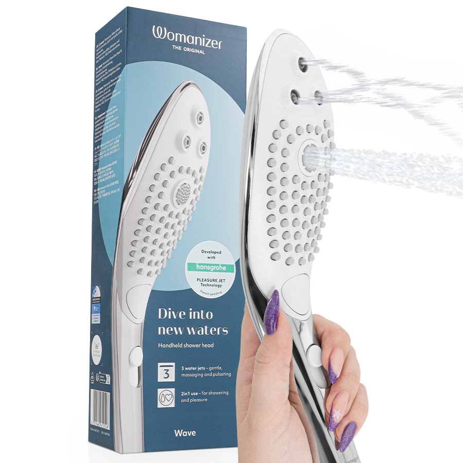 Chuveiro estimulador clitoriano WOMANIZER - Wave, cromado - VIBRA24 SEXSHOP