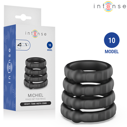 INTENSE - MICHIEL CONJUNTO DE 4 ANÉIS PENIANOS MODELO 10 - VIBRA24 SEXSHOP