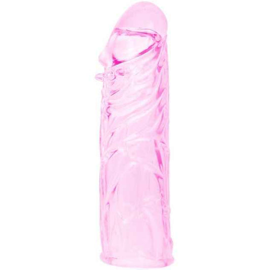 BAILE - CAPA PARA O PÉNIS EM SILICONE ESTIMULANTE ROSA 13 CM - VIBRA24 SEXSHOP