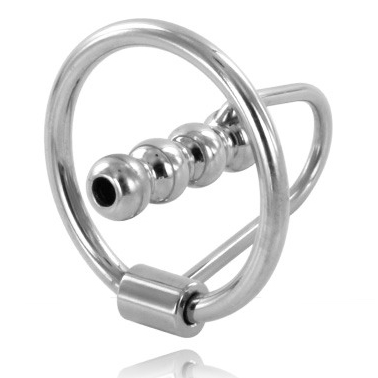 METAL HARD - ANEL DE GLNDULA COM PLUG URETRAL 30MM - VIBRA24 SEXSHOP