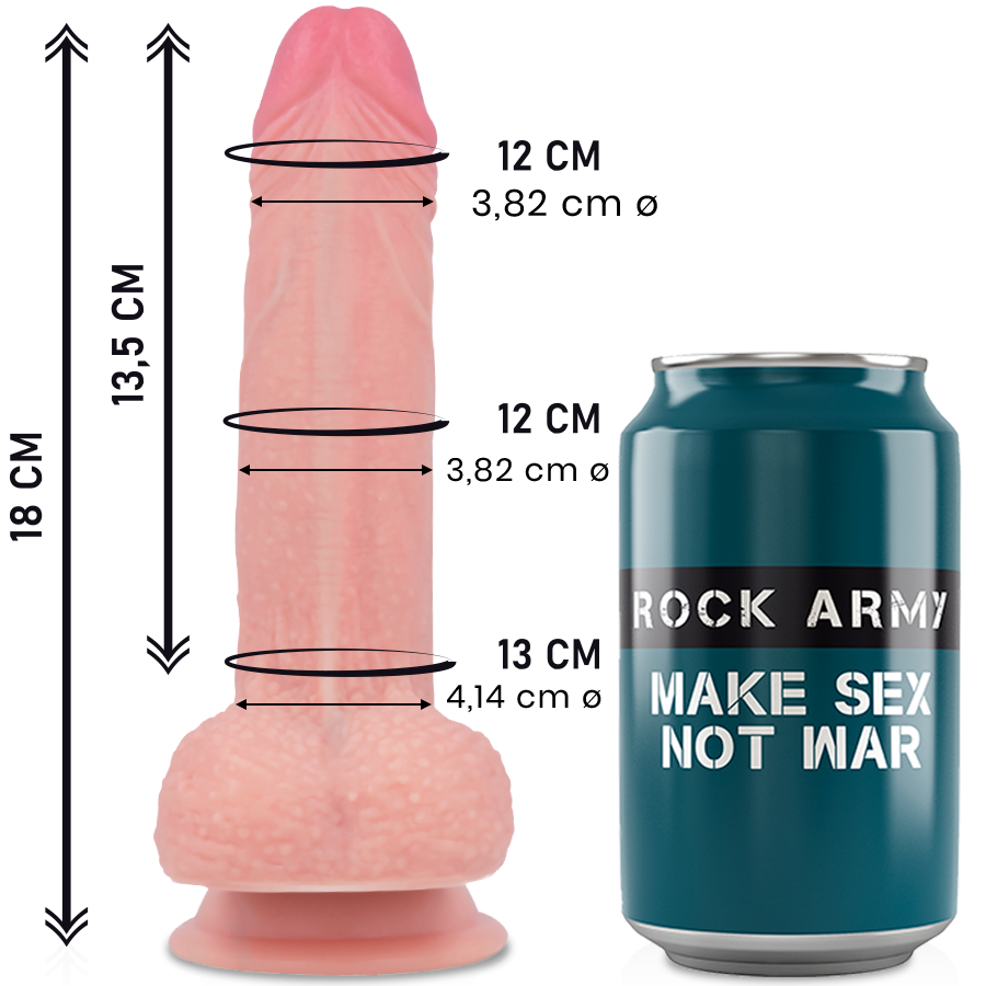 ROCKARMY - LIQUID SILICONE PREMIUM MUSTANG REALISTIC 18 CM -O- 4.14 CM - VIBRA24 SEXSHOP