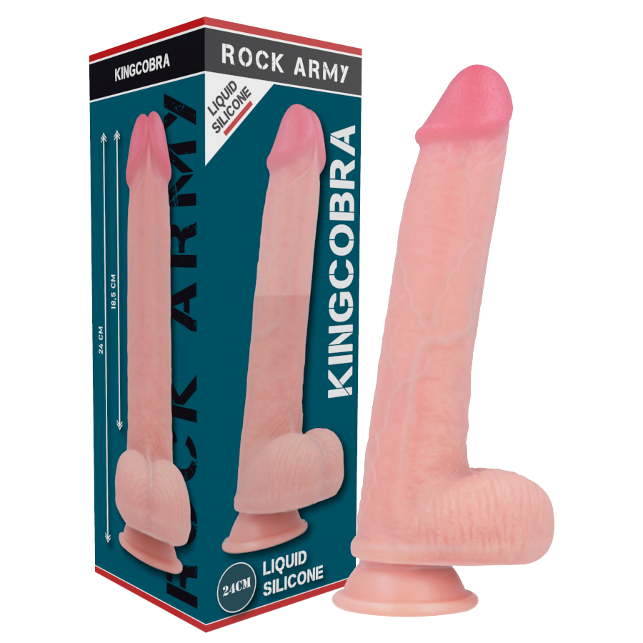 ROCKARMY - LIQUID SILICONE PREMIUM KINGCOBRA REALISTIC 24 CM -O- 4.77 CM - VIBRA24 SEXSHOP