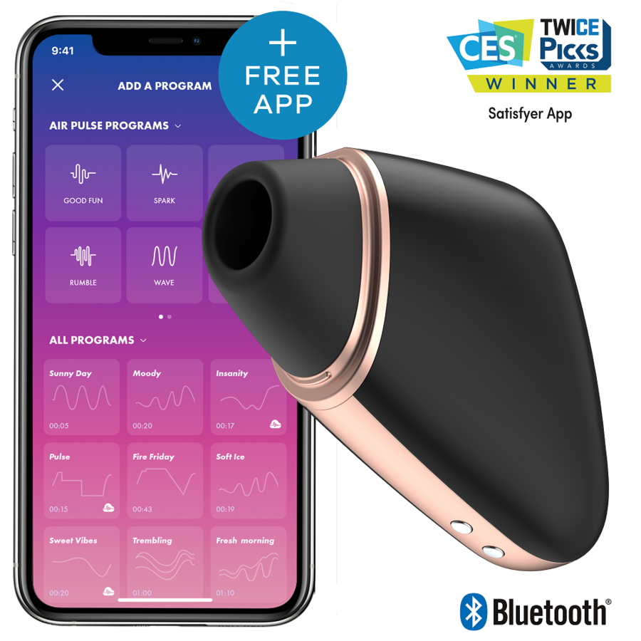 SATISFYER - ESTIMULADOR E VIBRADOR LOVE TRIANGLE PRETO - VIBRA24 SEXSHOP