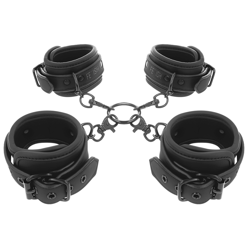 FETISH SUBMISSIVE - CONJUNTO DE ALGEMAS DE MÃOS E TORNOZELO COM FORRO DE NOPRENE - VIBRA24 SEXSHOP
