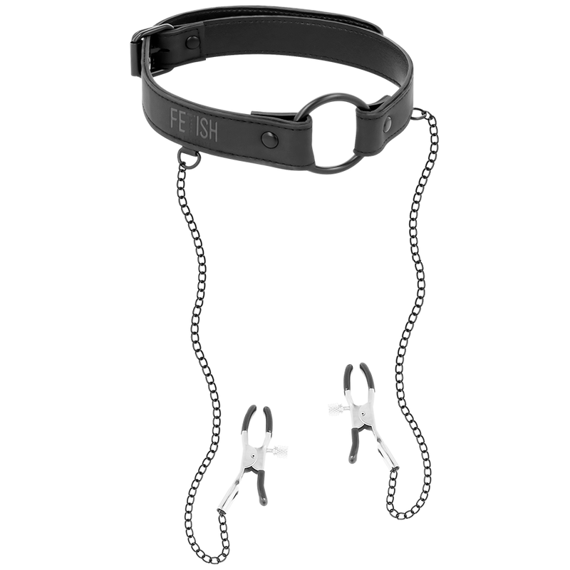 FETISH SUBMISSIVE - ANEL DE GAG COM GRAMPOS DE BICO - VIBRA24 SEXSHOP