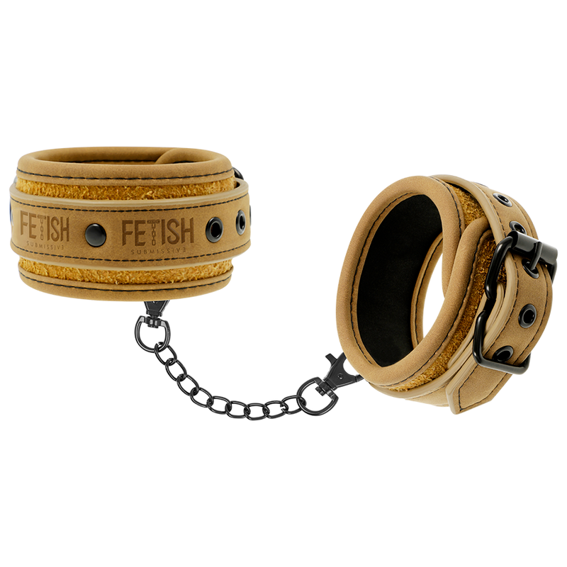 FETISH SUBMISSIVE ORIGIN - PUNHOS DE TORNOZELO DE COURO VEGANO COM FORRO DE NEOPRENE - VIBRA24 SEXSHOP