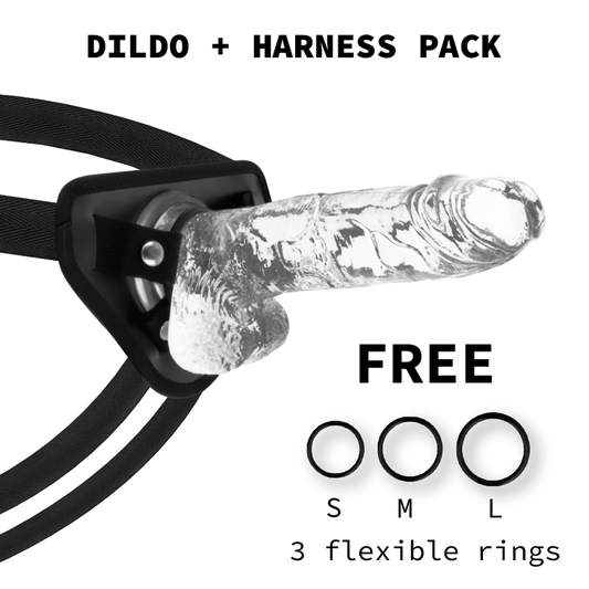 X RAY - ARNÊS + DILDO COM BOLAS 22 CM -O- 4.6 CM - VIBRA24 SEXSHOP