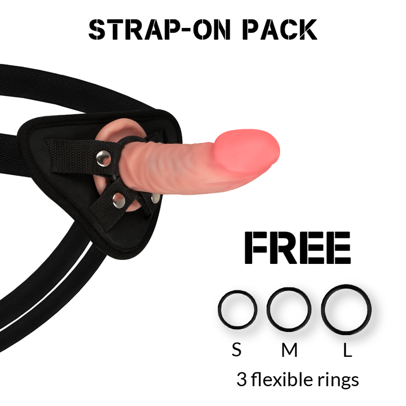 ROCKARMY - ARNÊS + DILDO REALÍSTICO TIGRE DE DUAL DENSIDADE 14 CM -O- 4.46 CM - VIBRA24 SEXSHOP