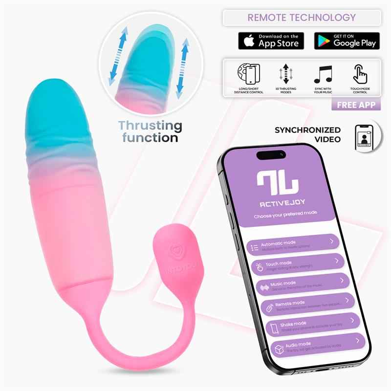 NexEgg Motion Vibrating Egg with Thrusting App Pink/Turquoise