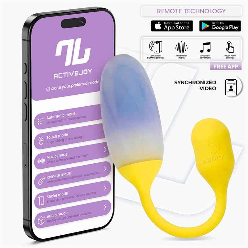NexEgg Vibrating Egg Double Silicone Layer App Yellow/Purple