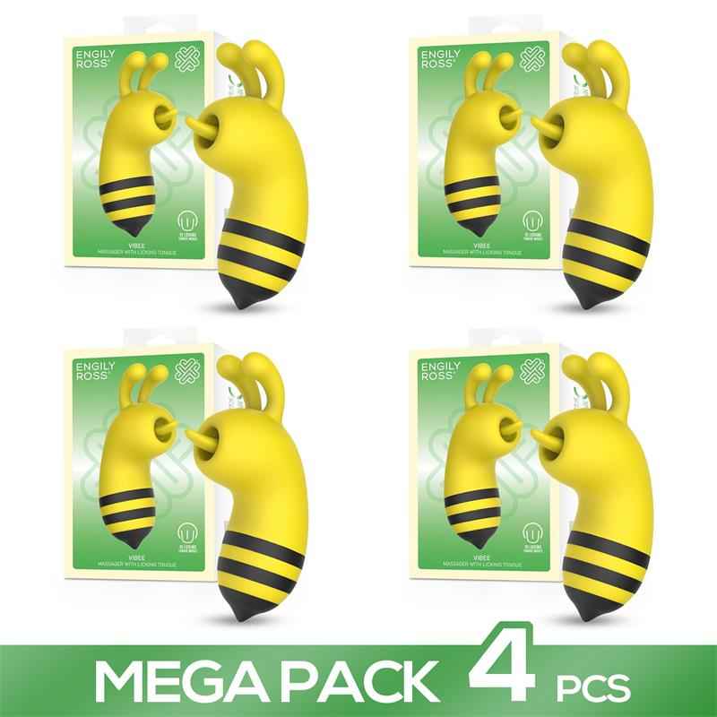 Pack of 4 Vibee Massager with Licking Tongue