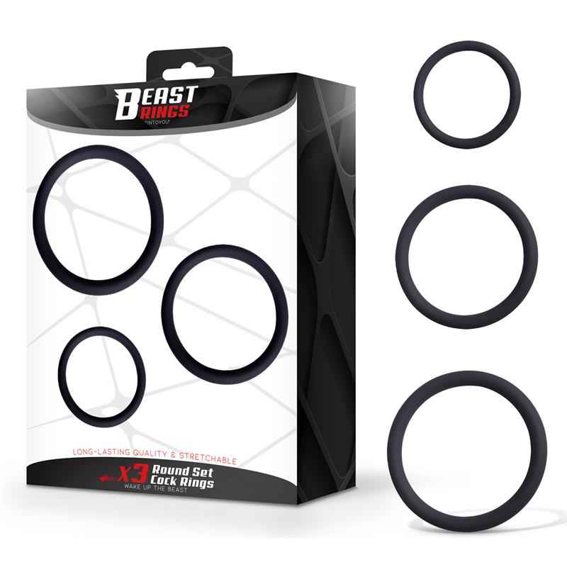 Set of 3 Penis Rings Silicone S, M and L