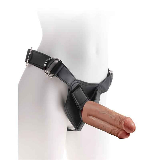 Strap-On Harness Two Cocks One Hole 7 Tan