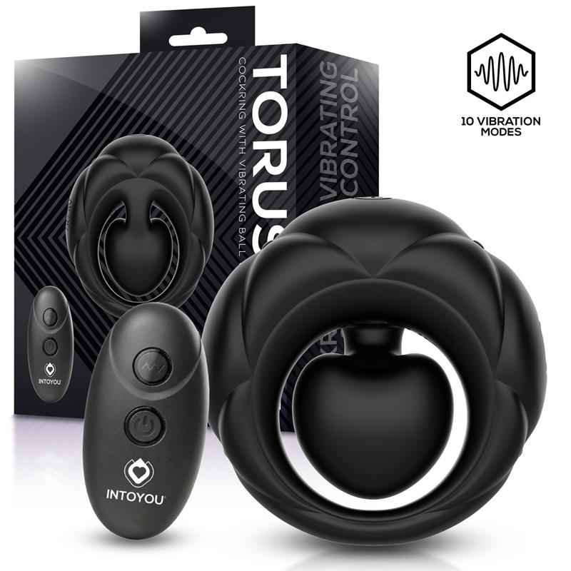 Torus Vibrating Ring with Clitoral Ball and Remote Control USB