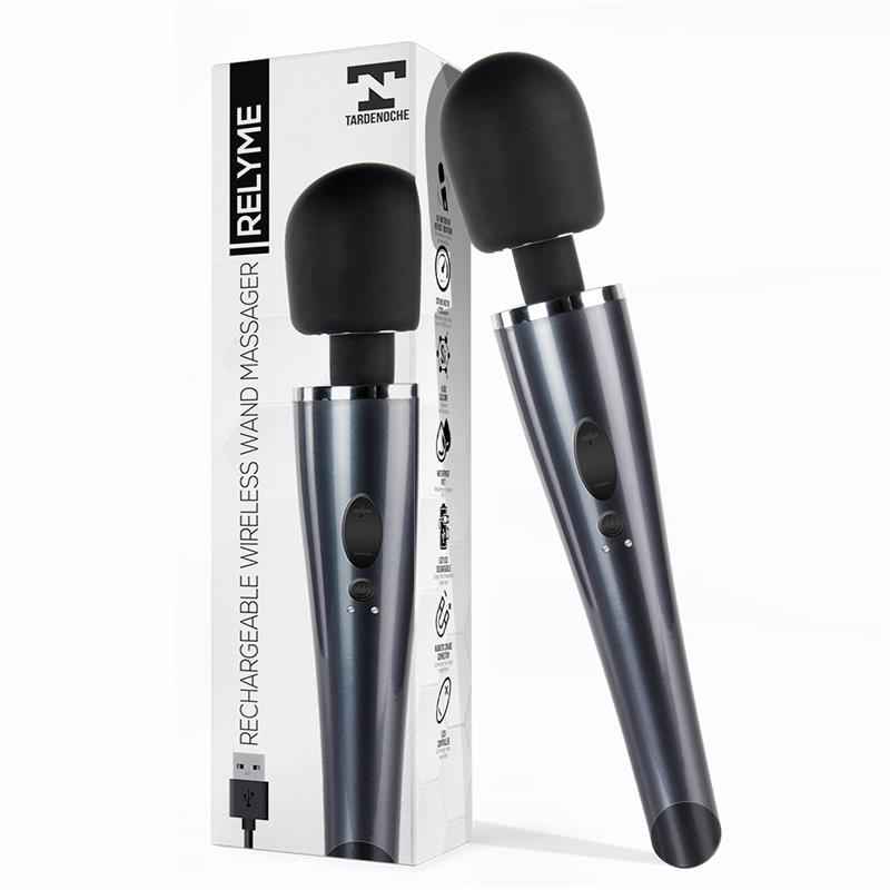 Wand Massager Relyme USB Silicone Black