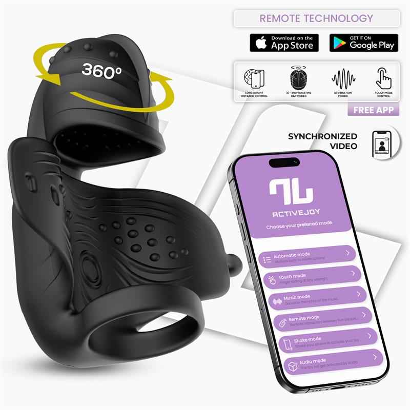 Zonte Rotating Cap Vibrating Masturbator with App